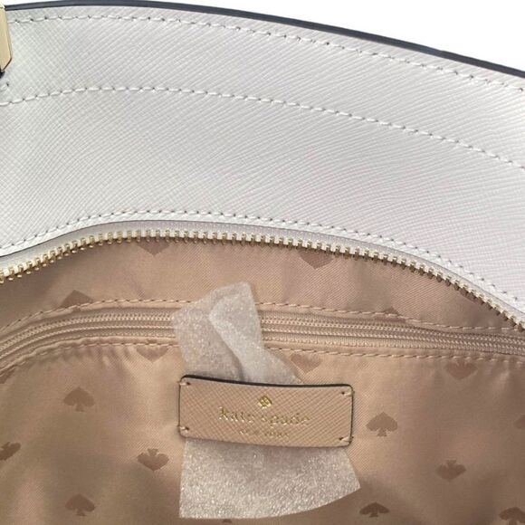 Kate Spade Staci Warm Beige Colorblock Large Satchel Crossbody NWT - Picture 12 of 15